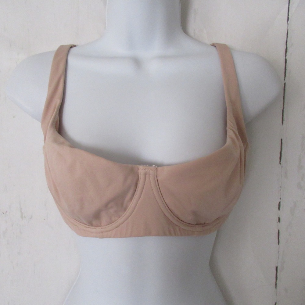 She Curve Bra 34E Beige Tan Push Up Underwire Back Closure